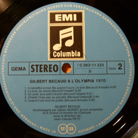 Gilbert Bécaud : Gilbert Bécaud A L'Olympia 1970 (LP, Album)