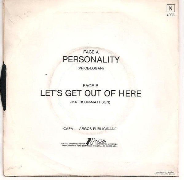 Paul Madison : Personality (7", Single)