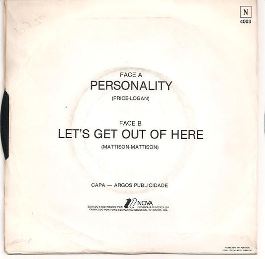 Paul Madison : Personality (7", Single)