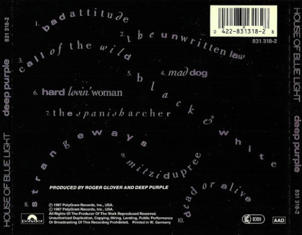 Deep Purple : The House Of Blue Light (CD, Album)