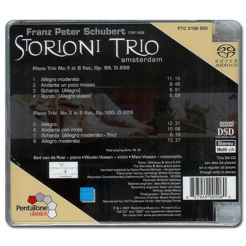 Franz Schubert / Storioni Trio : Piano Trios Nos. 1 & 2 (SACD, Hybrid, Multichannel, Album)