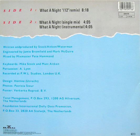 Dolly Dots : What A Night (12" Remix) (12", Single)