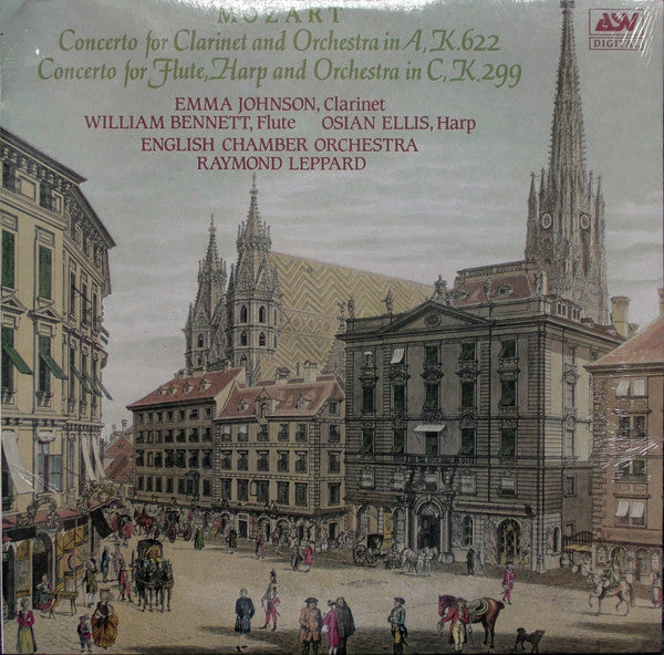 Wolfgang Amadeus Mozart - Emma Johnson, William Bennett (3), Osian Ellis, English Chamber Orchestra, Raymond Leppard : Concerto For Clarinet And Orchestra In A, K.622 / Concerto For Flute, Harp And Orchestra In C, K.299 (LP)