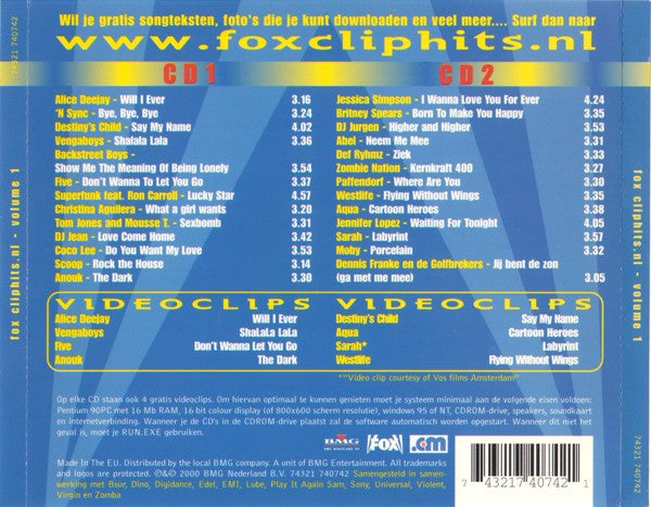 Various : Fox Cliphits.nl Volume 1 (2xCD-ROM, Comp)
