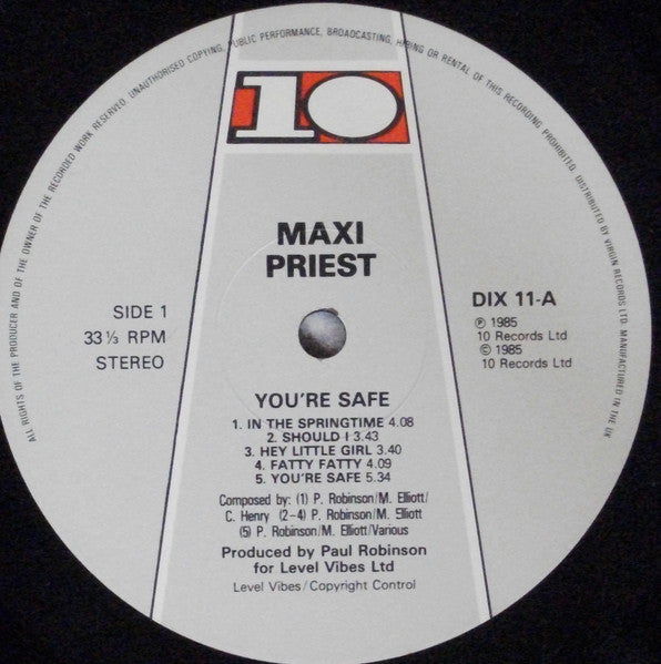 Maxi Priest & Caution (5) : You're Safe (LP)