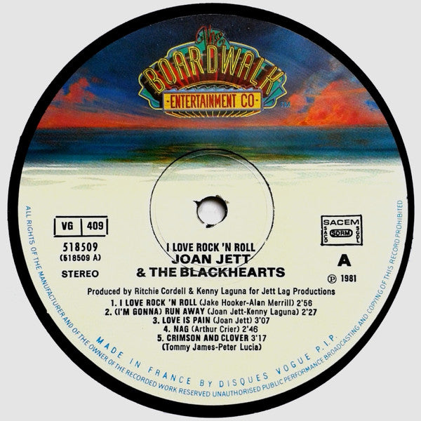Joan Jett & The Blackhearts : I Love Rock 'N' Roll (LP, Album)