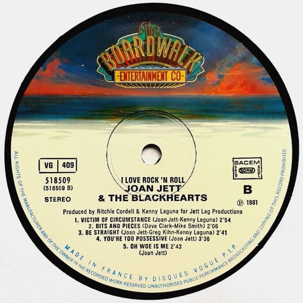 Joan Jett & The Blackhearts : I Love Rock 'N' Roll (LP, Album)