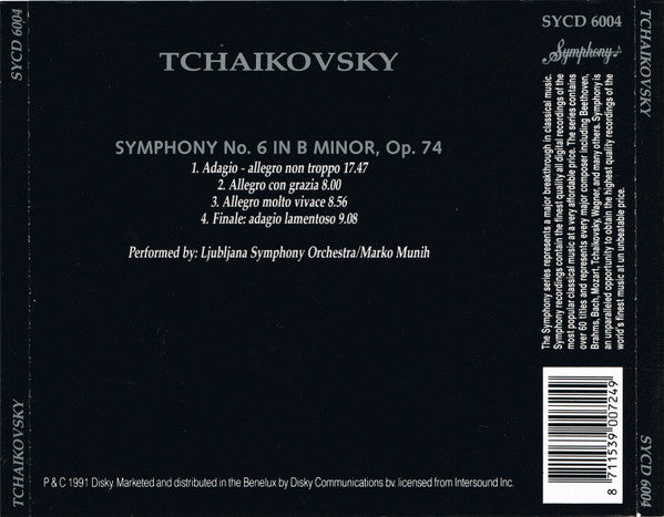 Pyotr Ilyich Tchaikovsky : Symphony No. 6 In B Minor, Op. 74 'Pathétique' (CD, Album)