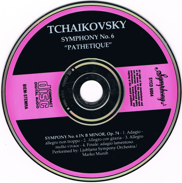 Pyotr Ilyich Tchaikovsky : Symphony No. 6 In B Minor, Op. 74 'Pathétique' (CD, Album)