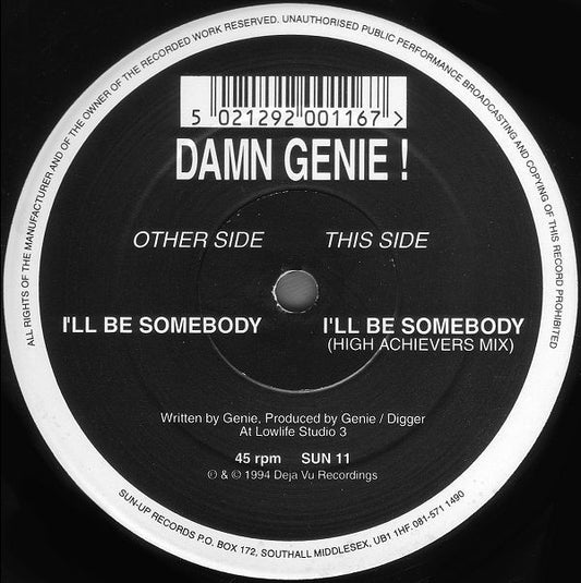 Damn Genie! : I'll Be Somebody (12")