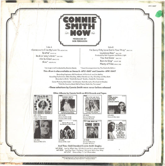 Connie Smith : Now (LP, Album)