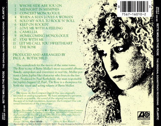 Bette Midler : The Rose (The Original Soundtrack Recording) (CD, Album, RE)