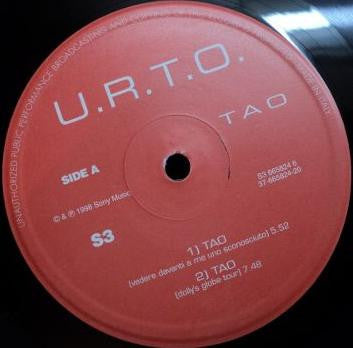 U.R.T.O. : Tao "Vedere Davanti A Me Uno Sconosciuto" (In Front Of Me A Stranger) (12")