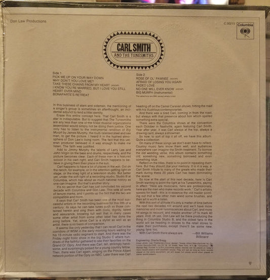 Carl Smith (3) : Carl Smith And The Tunesmiths (LP, Album)