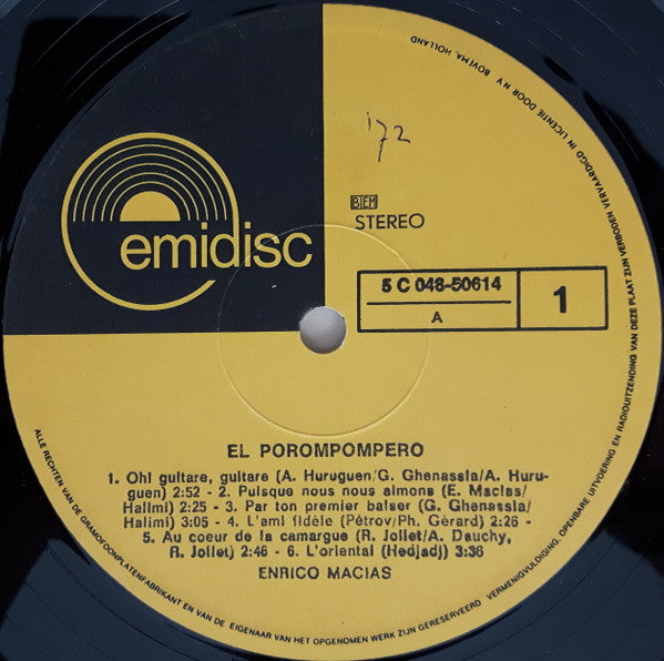 Enrico Macias : El Porom-Pompero (LP, Comp)