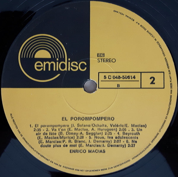 Enrico Macias : El Porom-Pompero (LP, Comp)