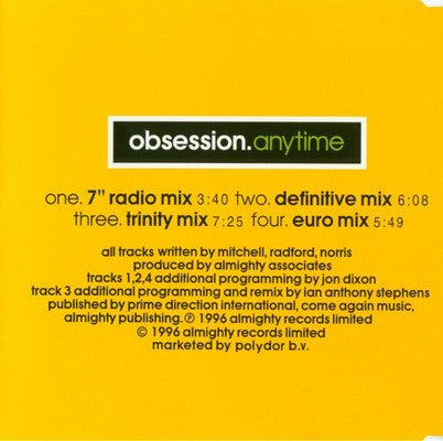 Obsession : Anytime (CD, Single)