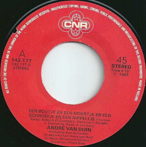 André van Duin / Simon Naaigaren : Een Boutje En Een Moertje En Een Schroefje En Een Nippeltje / Daar Ben Ik Niet Blij Mee! (7", Single)