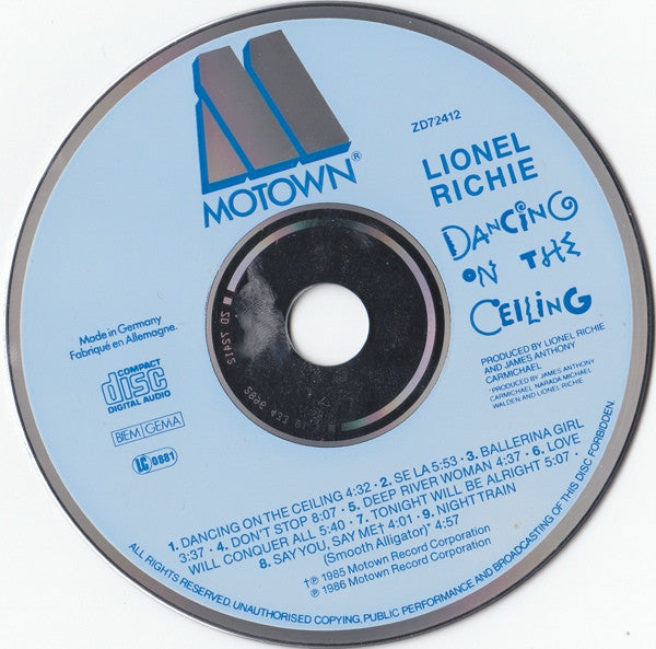 Lionel Richie : Dancing On The Ceiling (CD, Album)