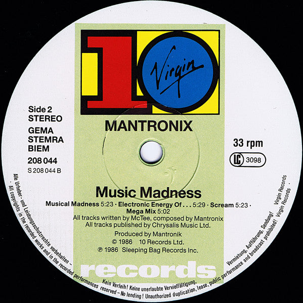 Mantronix : Music Madness (LP, Album)