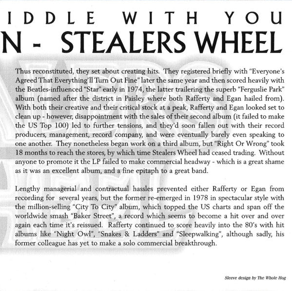 Stealers Wheel : The Hits Collection - Stuck In The Middle With You (CD, Comp)