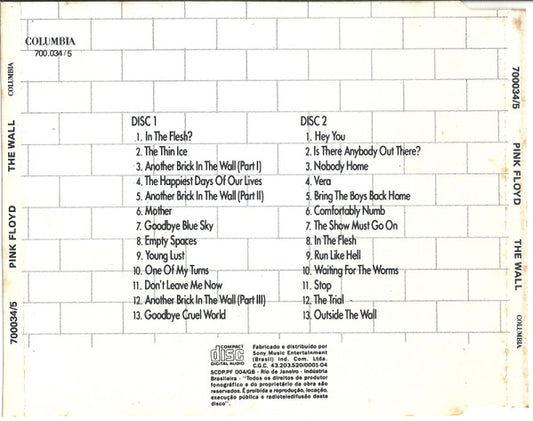 Pink Floyd : The Wall (2xCD, Album, RE)
