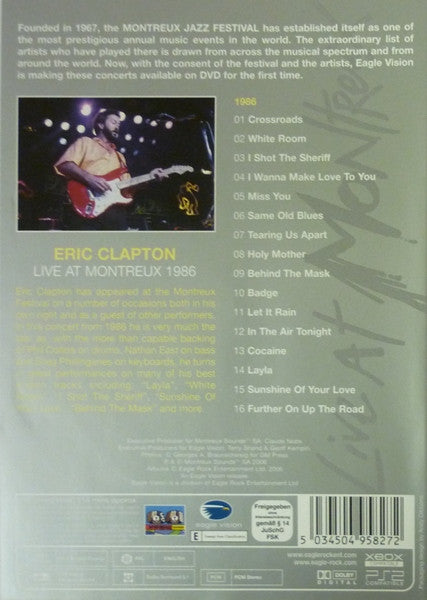 Eric Clapton : Live At Montreux 1986 (DVD-V, Multichannel, PAL, RC )