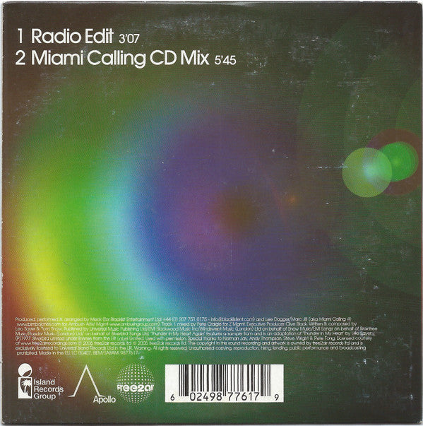 Meck (2) Feat. Leo Sayer : Thunder In My Heart Again (CD, Single)