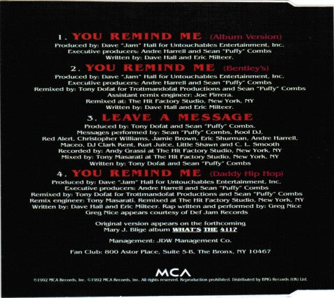 Mary J. Blige : You Remind Me (CD, Single)