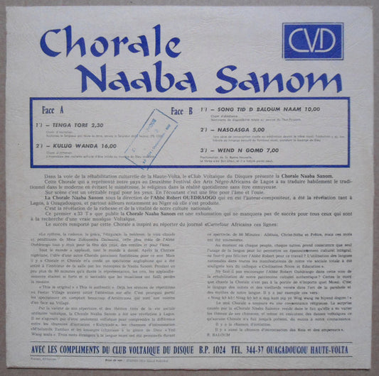 Chorale Naaba-Sanom : Special Festac 77 Volume 1 (LP, Album)