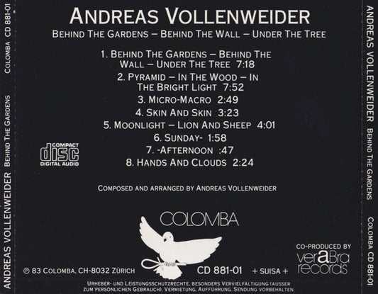 Andreas Vollenweider : Behind The Gardens - Behind The Wall - Under The Tree (CD, Album, RE)