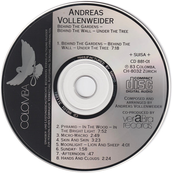 Andreas Vollenweider : Behind The Gardens - Behind The Wall - Under The Tree (CD, Album, RE)