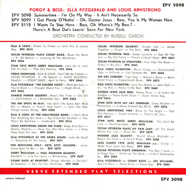 Ella Fitzgerald & Louis Armstrong : Porgy & Bess Vol. 1 (7", EP, gat)