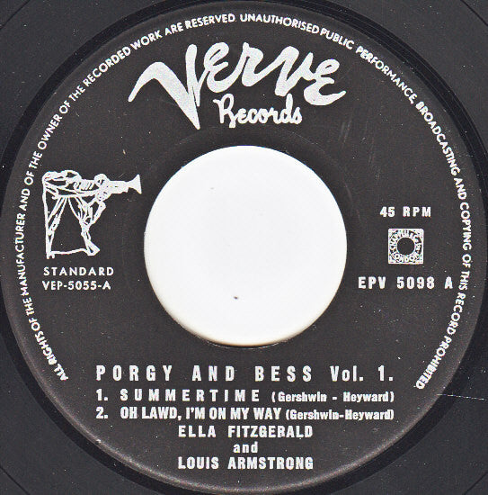 Ella Fitzgerald & Louis Armstrong : Porgy & Bess Vol. 1 (7", EP, gat)