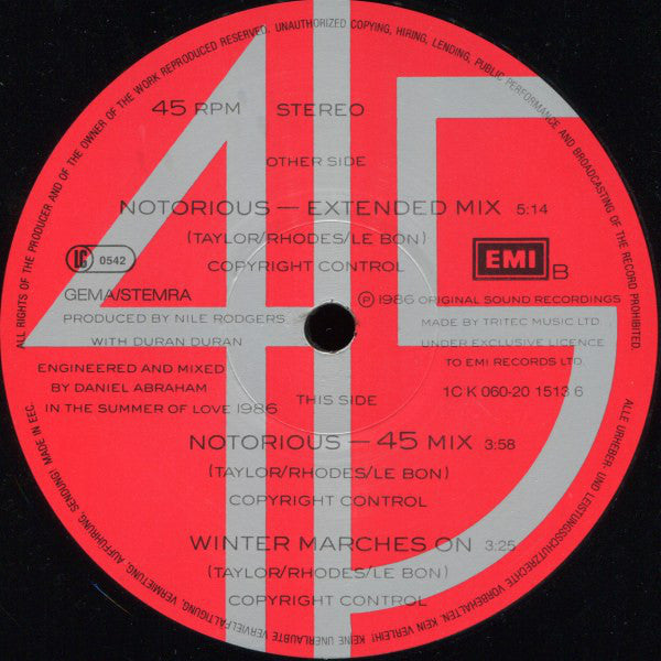 Duran Duran : Notorious (12")