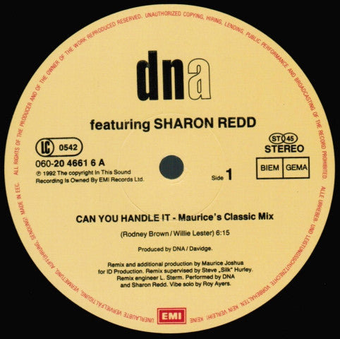 DNA Featuring Sharon Redd : Can You Handle It (12")