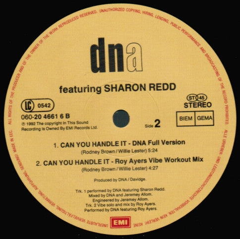 DNA Featuring Sharon Redd : Can You Handle It (12")