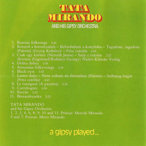 Tata Mirando And His Gipsy Orchestra : A Gipsy Played... (CD, Album, RE)