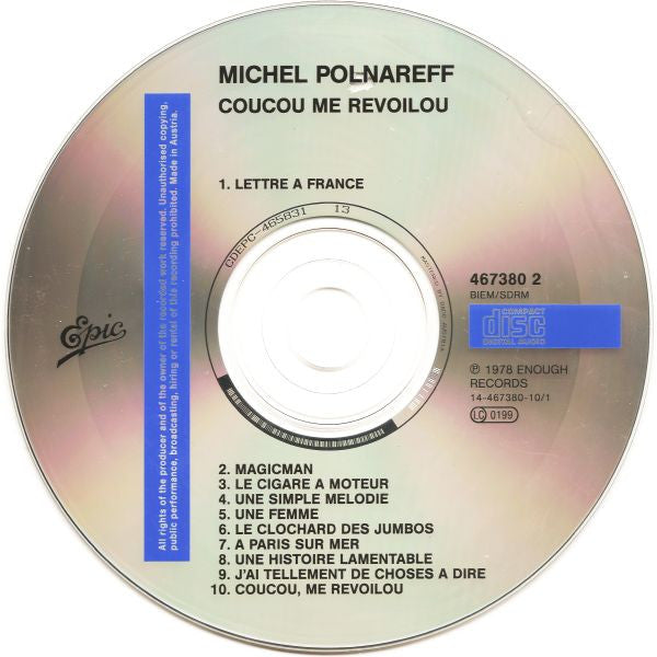 Michel Polnareff : Coucou Me Revoilou (CD, Album, RE)