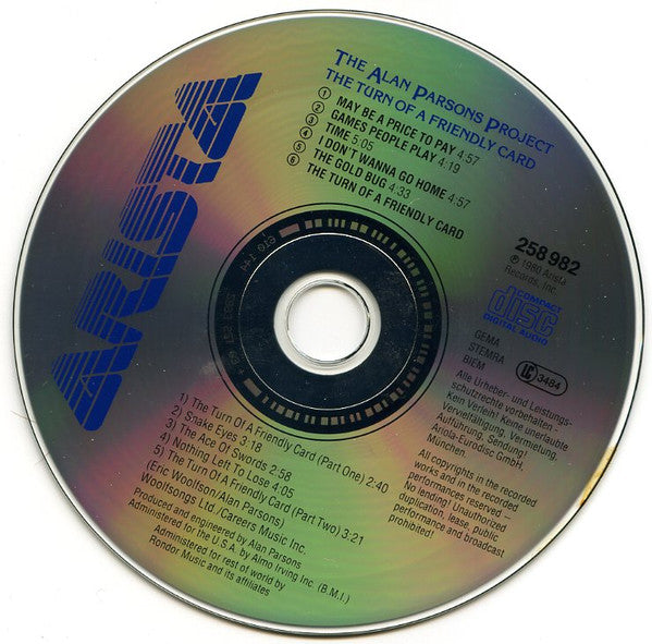 The Alan Parsons Project : The Turn Of A Friendly Card (CD, Album, RE)