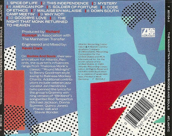 The Manhattan Transfer : Bodies And Souls (CD, Album, Tar)