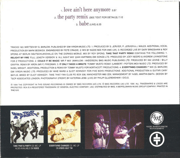 Take That : Love Ain't Here Anymore (CD, Single)