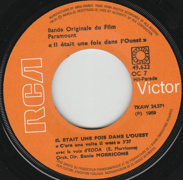 Ennio Morricone : Il Était Une Fois Dans L'Ouest (7", Single, Mono)