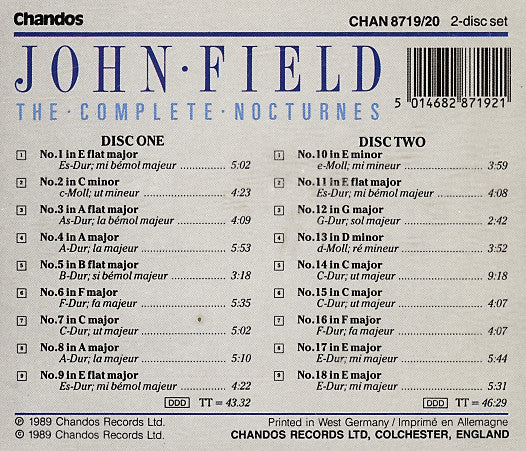 John Field (2) - Míċeál O'Rourke : The Complete Nocturnes (2xCD, Album)