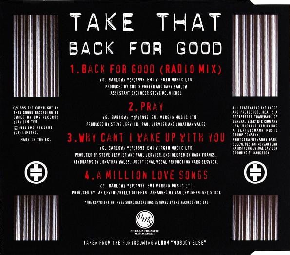 Take That : Back For Good (CD, Single, CD2)