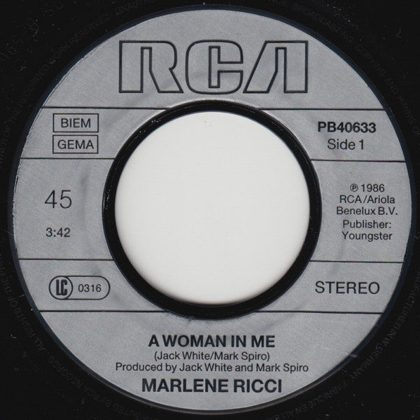 Marlene Ricci : A Woman In Me  (7", Single)