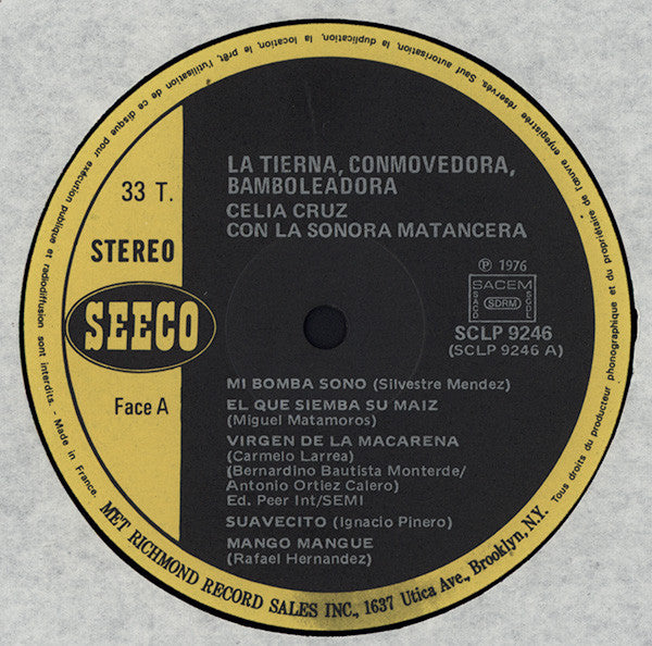 Celia Cruz Con La Sonora Matancera : La Tierna, Conmovedora, Bamboleadora (LP, RE)