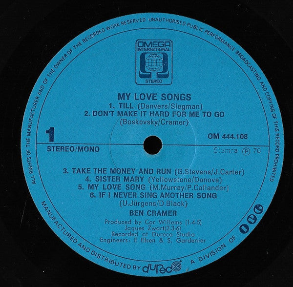 Ben Cramer : My Love Songs (LP, Album)