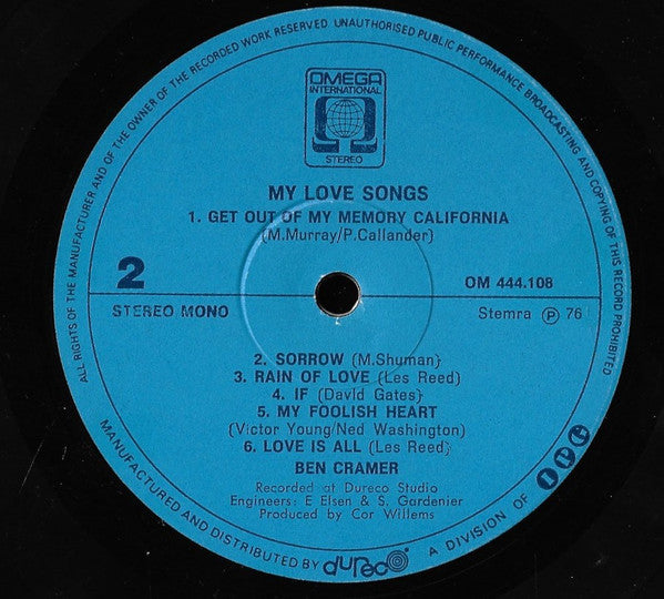 Ben Cramer : My Love Songs (LP, Album)