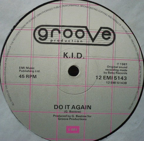 K.I.D. : Don't Stop (12", Single, EMI)